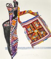 Indian sacks on line near the window 1997 56x48cm