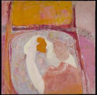 Femme rose avec lavabo 96x96cm