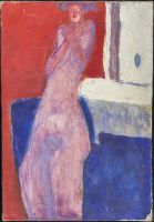 Nu violet et baignoire 77x38cm