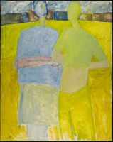 2 hommes verts 129x95cm